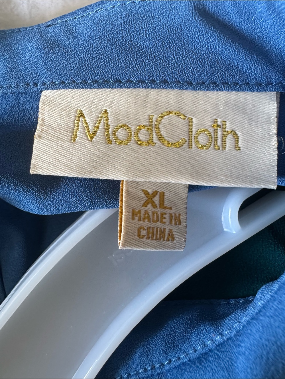 ModCloth Blue and Teal Colorblock Sleeveless Blouse - Picture 4 of 6